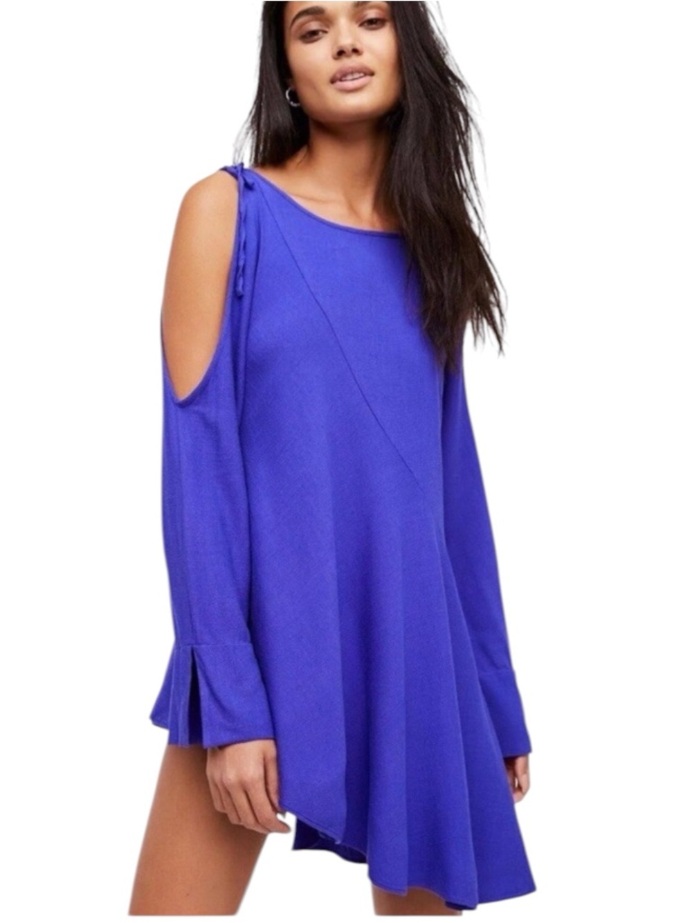 Free People Clear Skies Cold Shoulder Tunic Purple Large